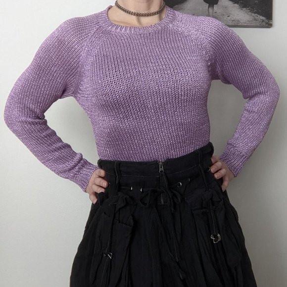 J.Crew shiny purple knit sweater - Medium - Picture 2 of 3